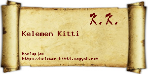 Kelemen Kitti névjegykártya